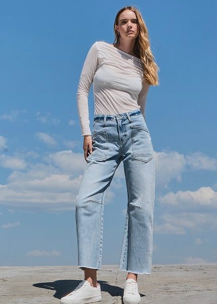 Zayra High Rise Barrel Jeans