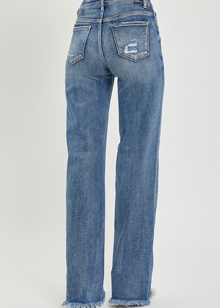 Avery High Rise Dark Straight Jean