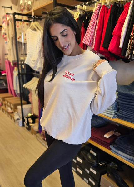 "Trust Jesus" Ivory Sweatshirt