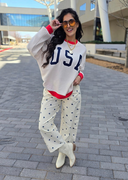 Star Struck Cream Barrel Jeans