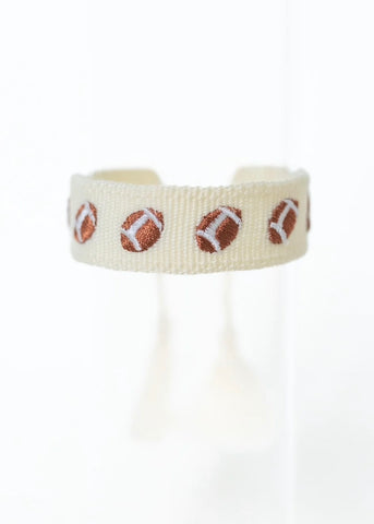 Sweet Caroline Footballs Woven Tassel Bracelet