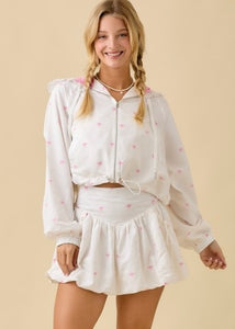 Bubbles And Bows Windbreaker & Bubble Hem Mini Skort