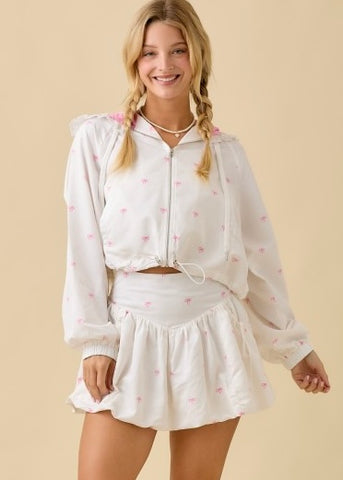 Bubbles And Bows Windbreaker & Bubble Hem Mini Skort