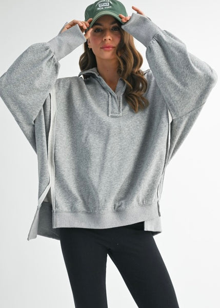Constant Casual Grey Henley Sweatshirt
