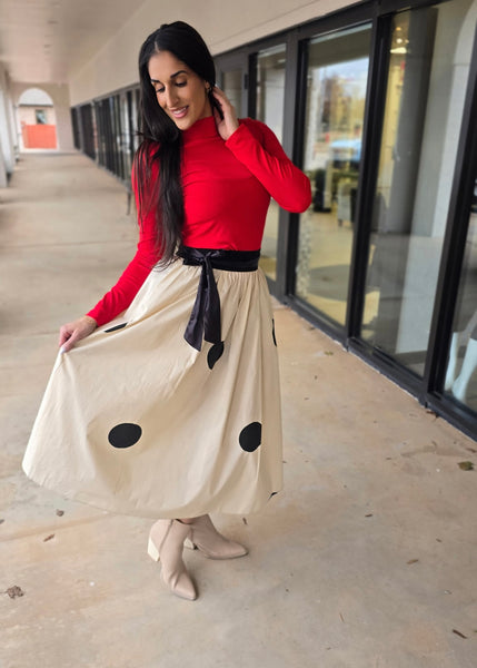 Yes Please Polka Dot Midi Skirt