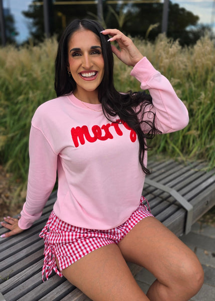 Pink/Red 3D Merry Sweatshirt