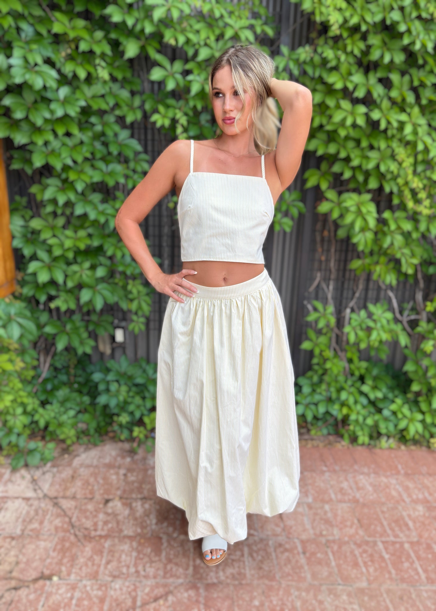 Basking In The Sun Yellow 2 Pc Skirt Set