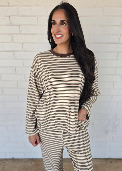 Sippin' On Sweets Striped 2 Pc Pant Set