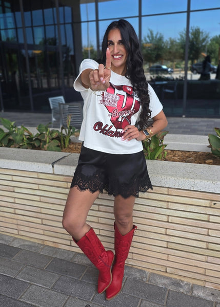 OU Sooners Metallic Graphic White Stadium Tee
