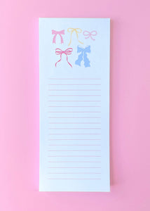 Pastel Bows List Notepad