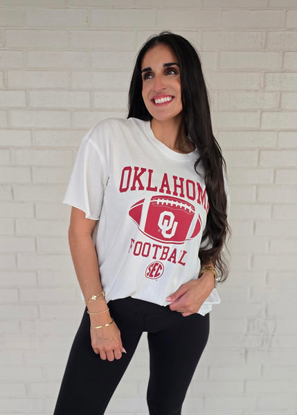 Oklahoma Football White Stadium Oversized Tee
