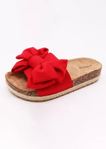 Red Bow Slide Sandals