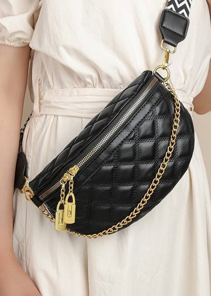 Quilted Black Crossbody Bum Bag
