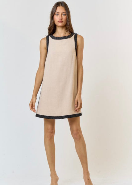 No Pretending Sleeveless Oatmeal Dress