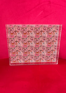 Deny Designs: Doodle by Meg Pink Bow Print Acrylic Tray - Small