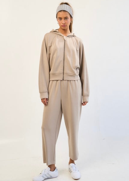 Yes Please Stone Beige Scuba Pants