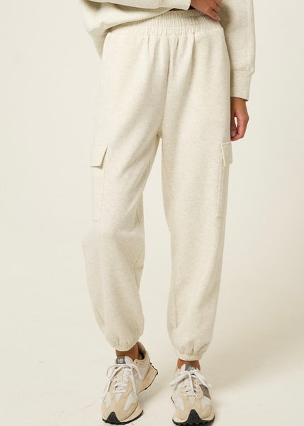 Not Now Heather Grey Cargo Joggers