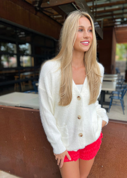 Let It Go White Cardigan Sweater