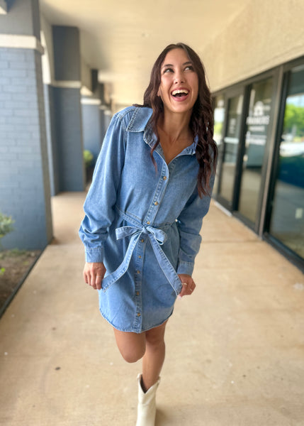 Time After Time Denim Shirt Dress