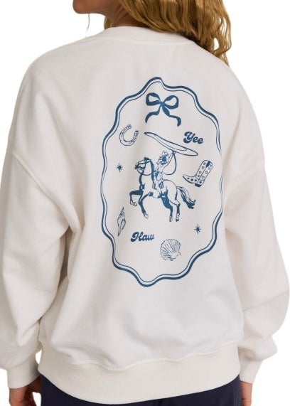 YEE HAW Printed Long Sleeve Oversized Sweatshirt