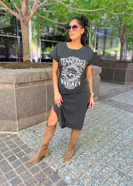 Tennessee Whiskey Graohic Maxi T-Shirt Dress