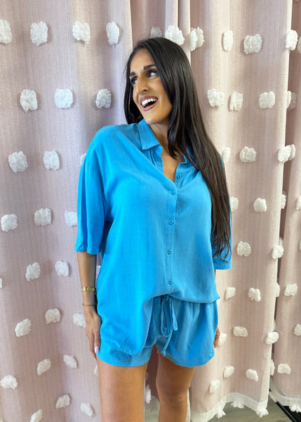 Beach Front Button Up Top & Short Set