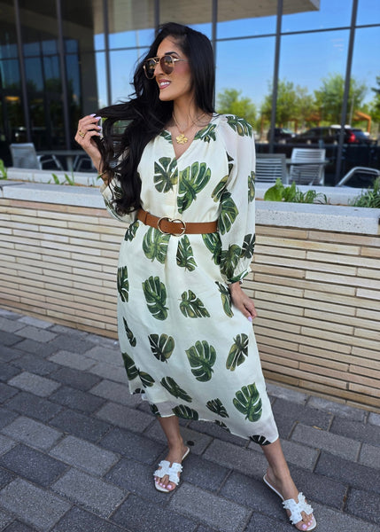 Tropical Breeze Cream Maxi Dress
