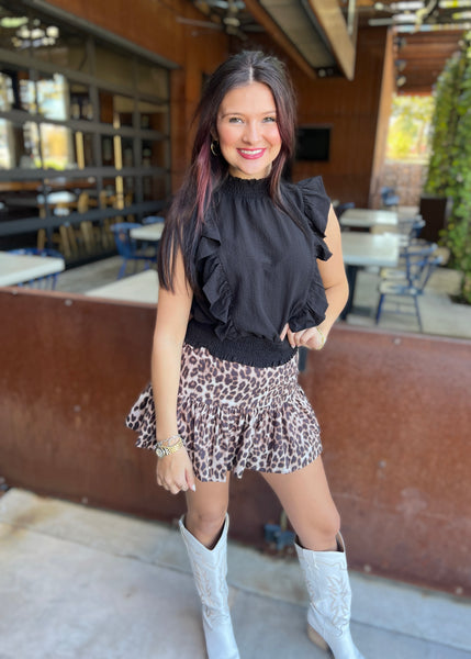 Bold In Our Leopard Balloon Mini Skort