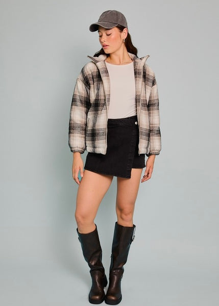 Winter Love Padded Plaid Jacket