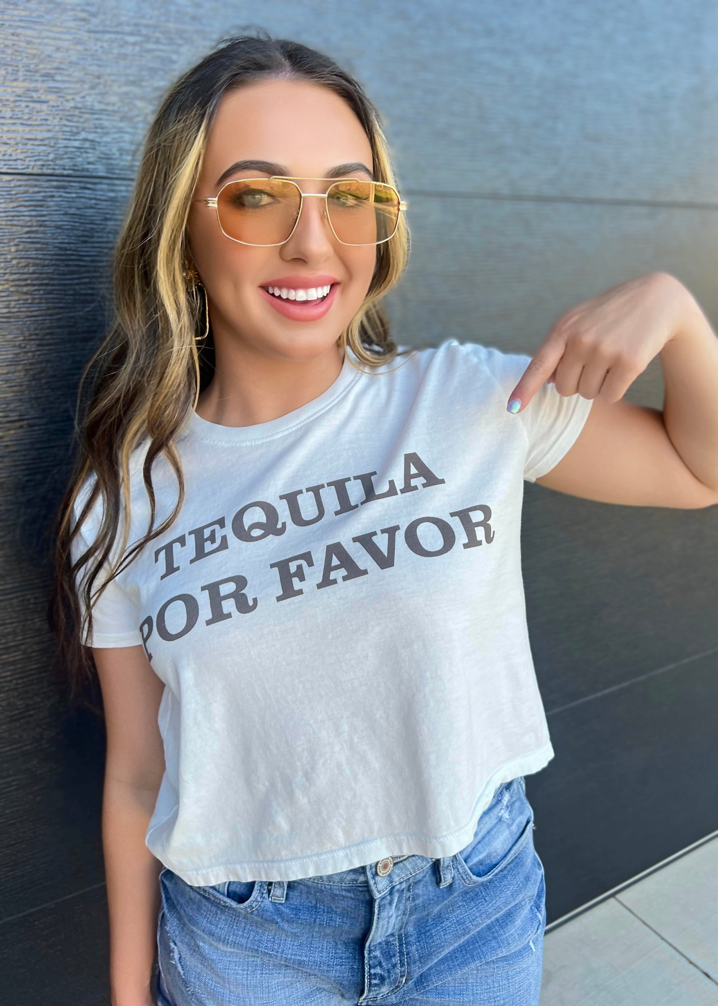 "Tequila Por Favor" Cropped Tee