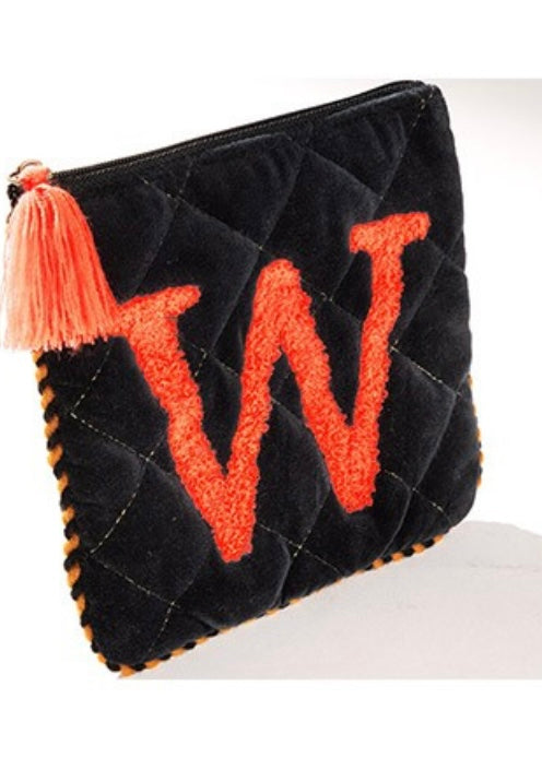 Initial Velveteen Pouch - W