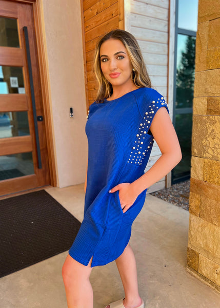 Elegant Moment Embellished Blue Dress