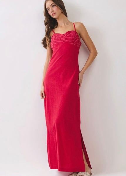 Going For The Win Red Maxi Dress