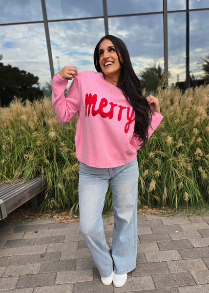 Pink/Red "Merry" Sweater