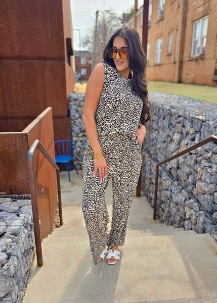 Wild One Leopard Print Straight Pant