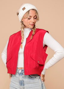 Never Failing Burgundy Bomber Vest