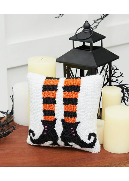 Halloween Witch Legs & Feet Throw Pillow
