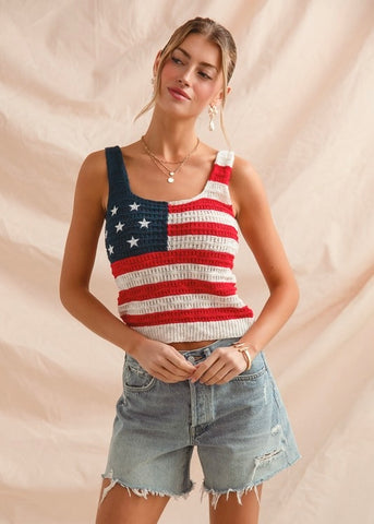 Stars & Striped Knitted Tank Top
