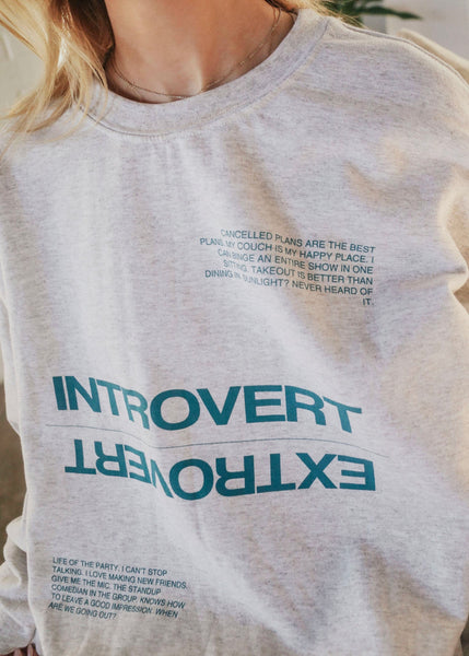 Introvert Extrovert Heather Grey Sweatshirt