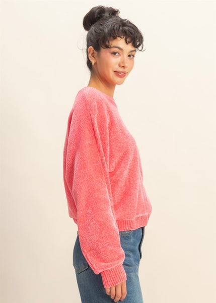 Best Of My Love Pink Textured Sweater