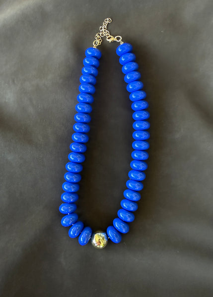 Game Day Candy Beaded Necklaces: Royal Blue
