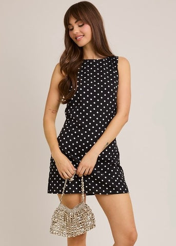 Gotta Love Me Black & White Polka Dot Mini Dress