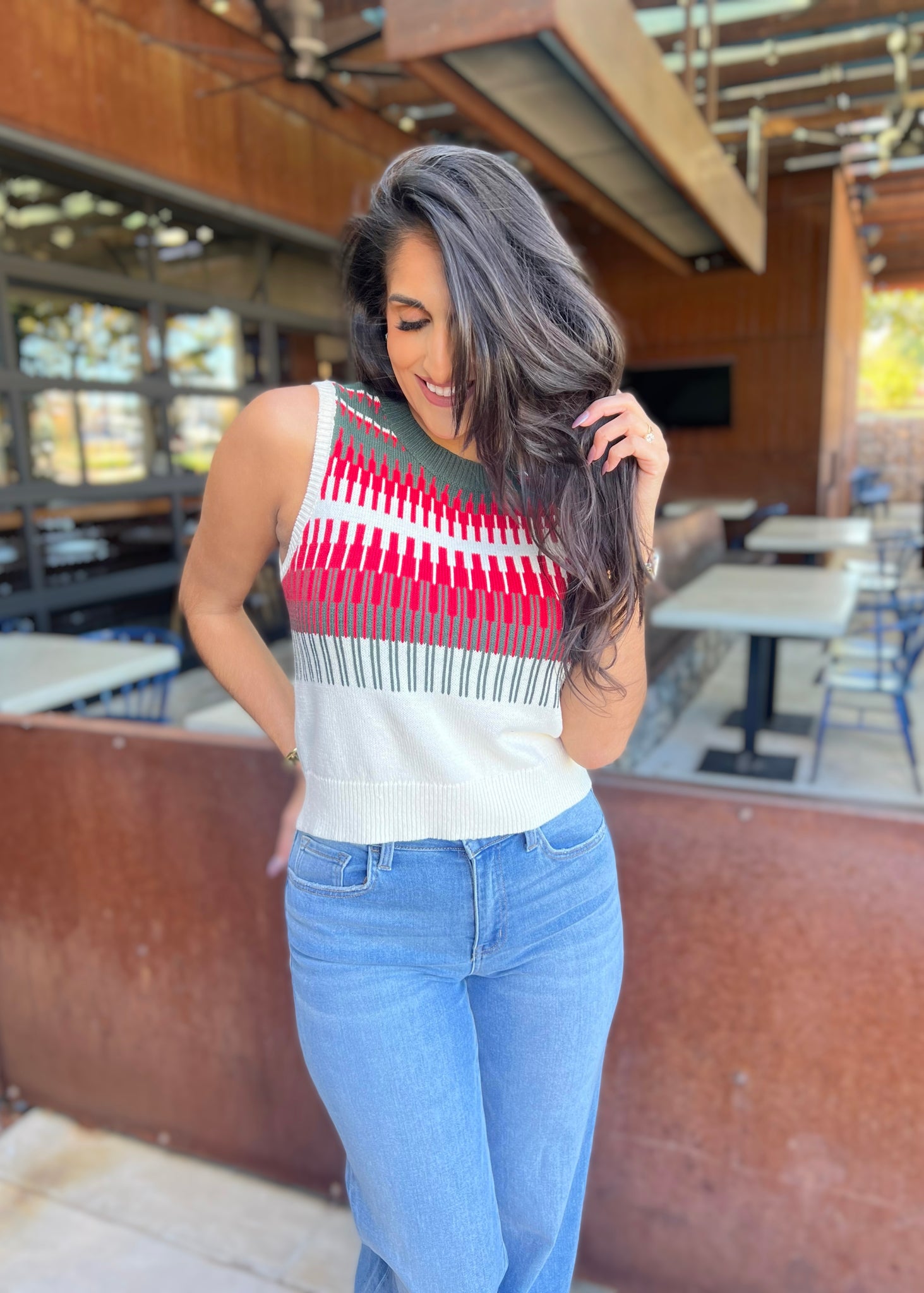 Holiday Vibes Crewneck Sweater Vest