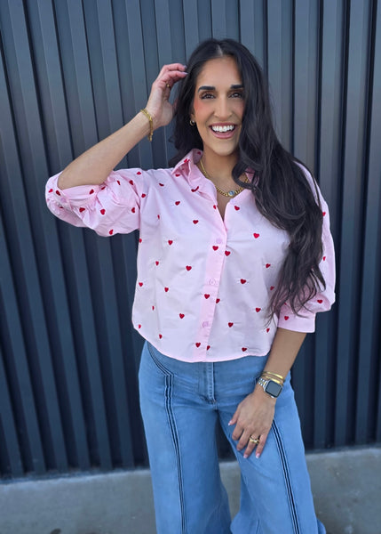 Love Is In The Air Pink Heart Top