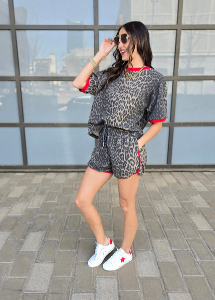 My Muse Leopard Relaxed 2pc Shorts Set
