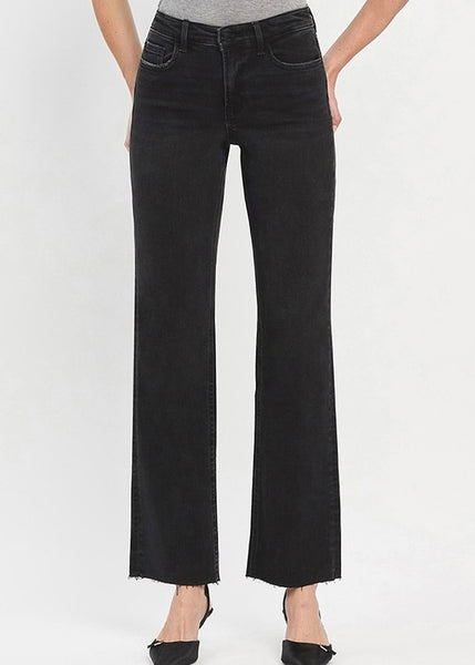 Anna Black Washed Slim Wide Denim