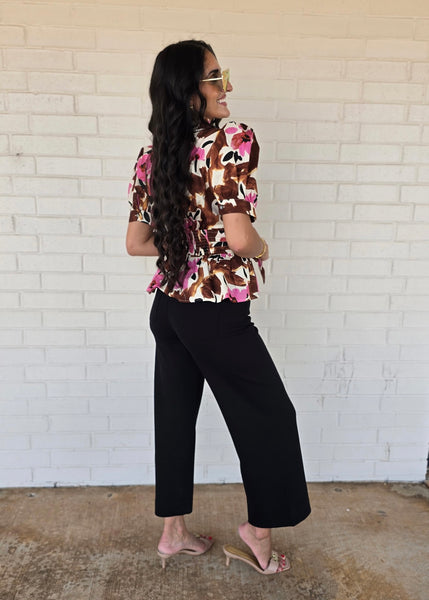 On The Bright Side Pink & Brown Floral