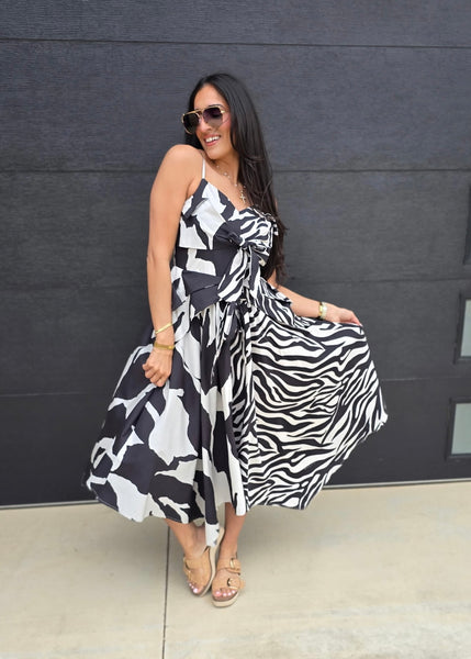 Island Dreams Black & White Maxi Dress