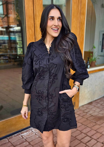 Easy Living Black Patterned Dress
