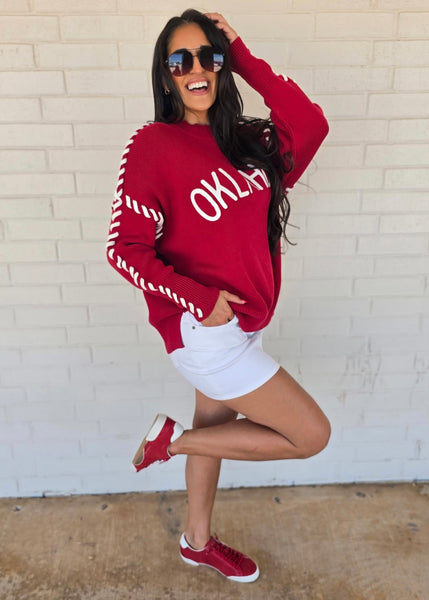 Oklahoma Game Day Red Sweater